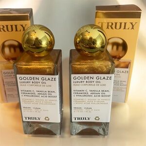2X TRULY Golden Glaze Body Oil with Gold Hue NEW